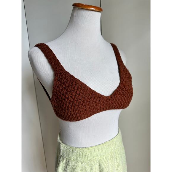 Hand Crochet Bra Top Bikini Top Boho Hippie Size XS A Cup Tank - Picture 6 of 6